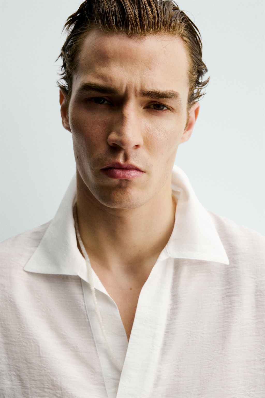 CAMISA POLO FLUIDO JACQUARD / Blanco - Zara фото 6