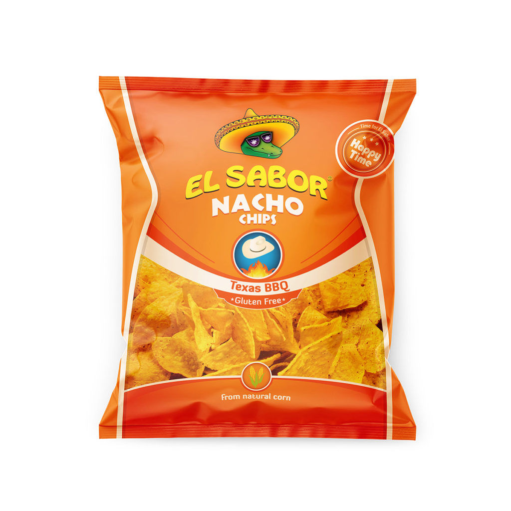 ЧИПСЫ КУКУРУЗНЫЕ НАЧОС С СОУСОМ БАРБЕКЮ 100г пакет