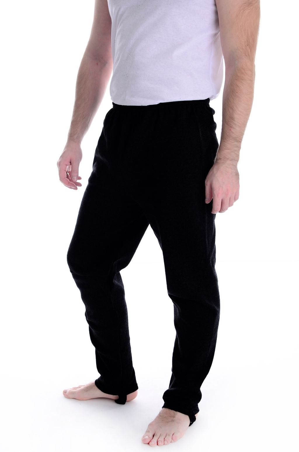 Кальсоны со штрипками чёрные, трикотаж - Малина фото 3