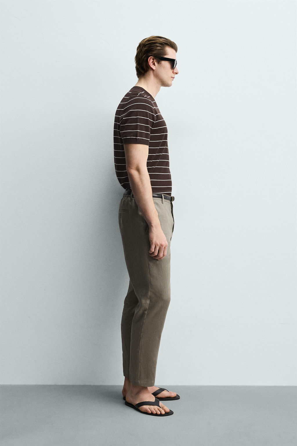 PANTAL?N REGULAR FIT 100% LINO / Beige claro - Zara фото 4