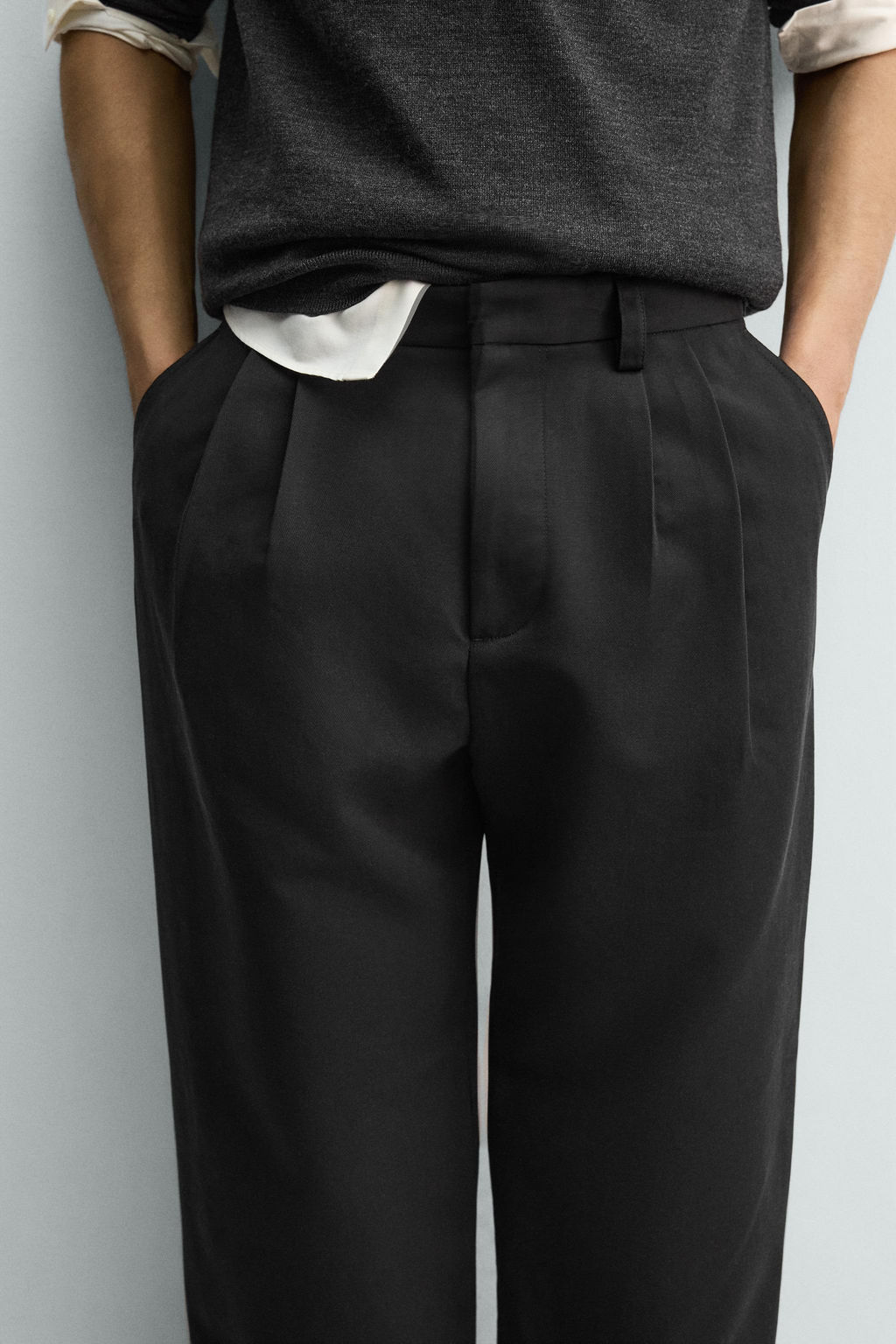 WIDE-LEG PLEATED TROUSERS - Zara фото 26