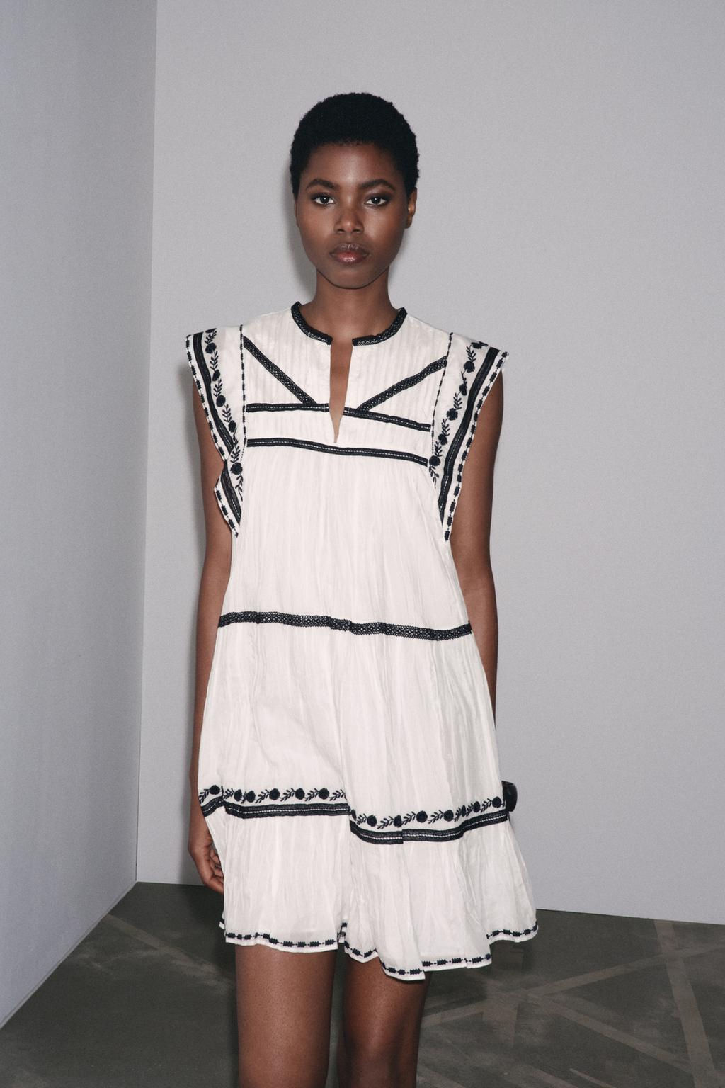 ZW COLLECTION EMBROIDERED SHORT DRESS - Zara фото 2