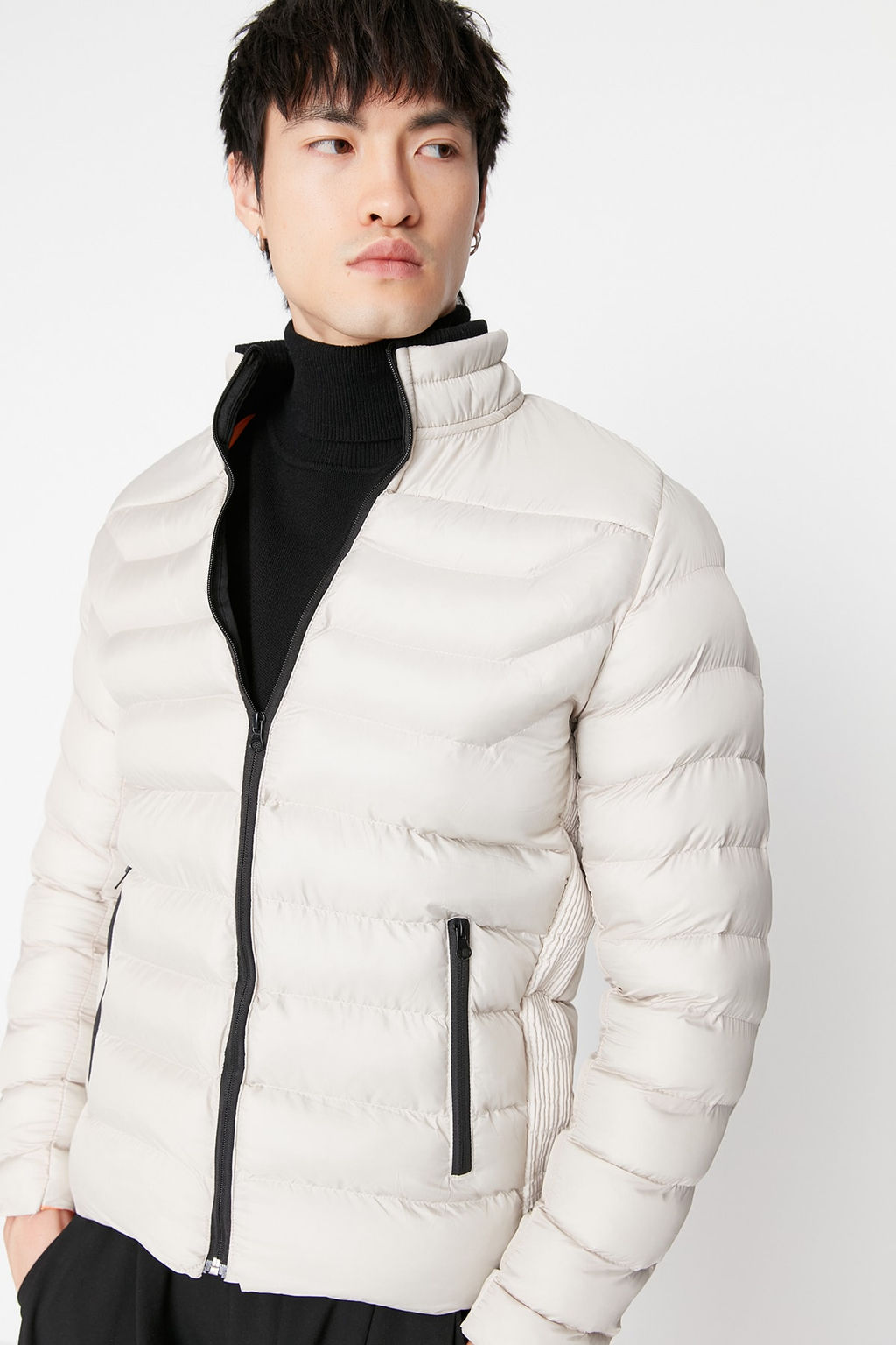 TRENDYOL MAN Tas Regular Fit Dik Yaka Sisme Ruzgara ve Suya Dayan?kl? Mont TMNAW23MO00001 - Trendyolmilla фото 3
