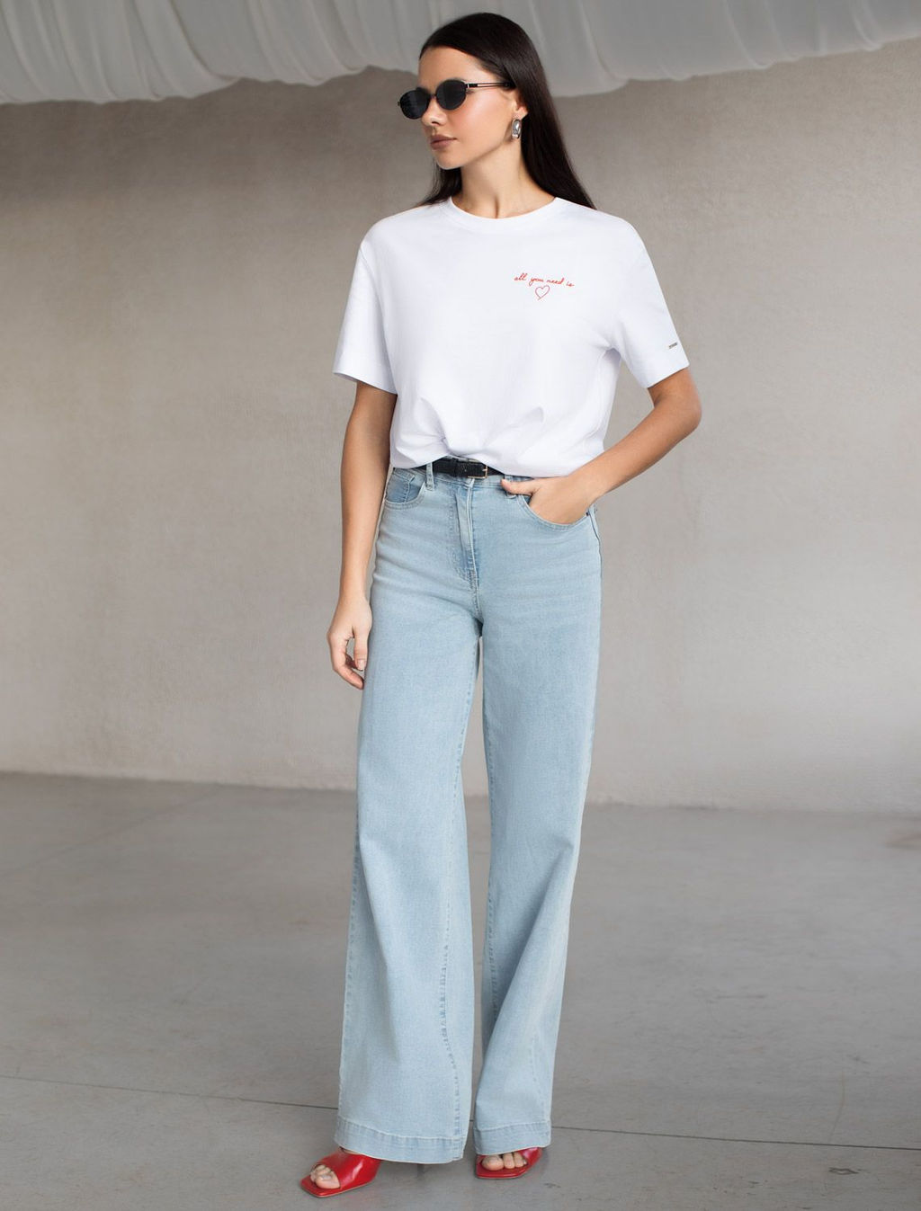 Свободная футболка с принтом из премиального хлопка с эастаном - Vilatte фото 5