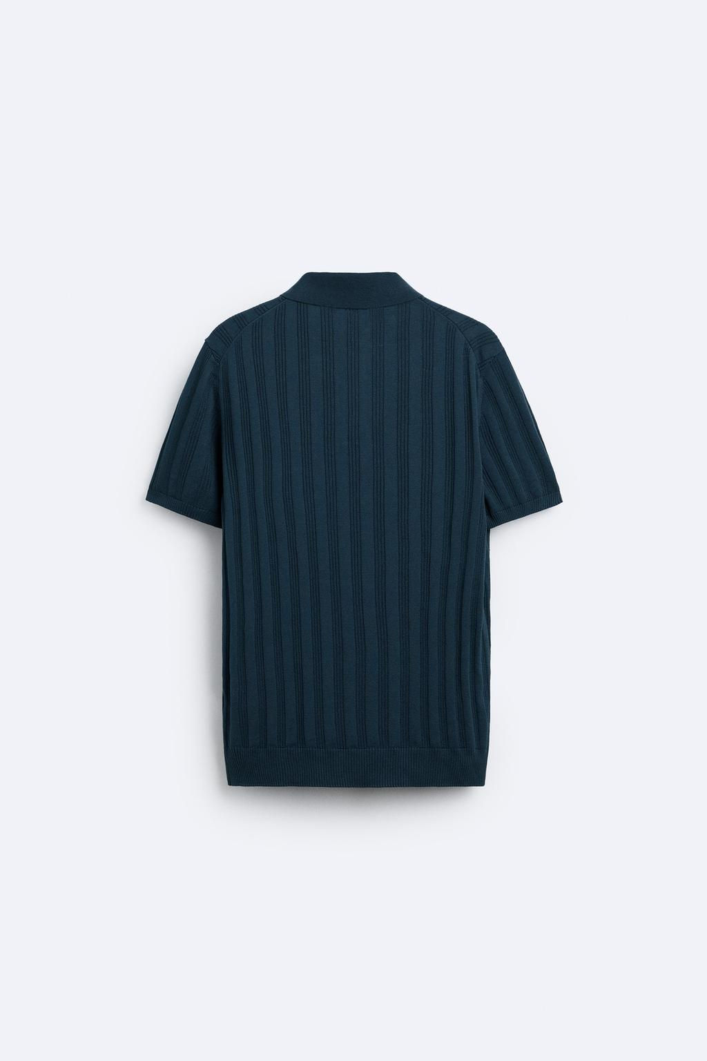 RIBBED KNIT POLO SHIRT - Zara фото 22