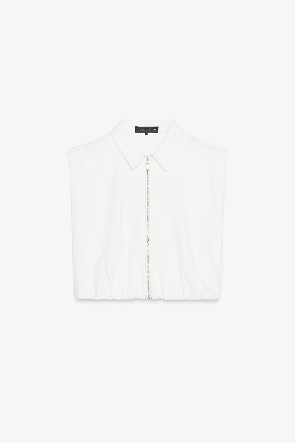 TOPSTITCHED WAISTCOAT WITH ELASTICATED HEM