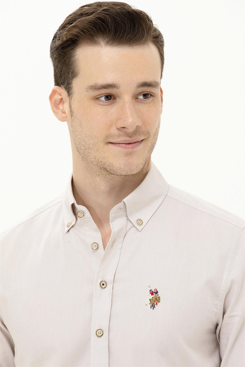 U. S. Polo Assn / Мужская базовая рубашка с длинным рукавом Stone - U.s. polo assn фото 9