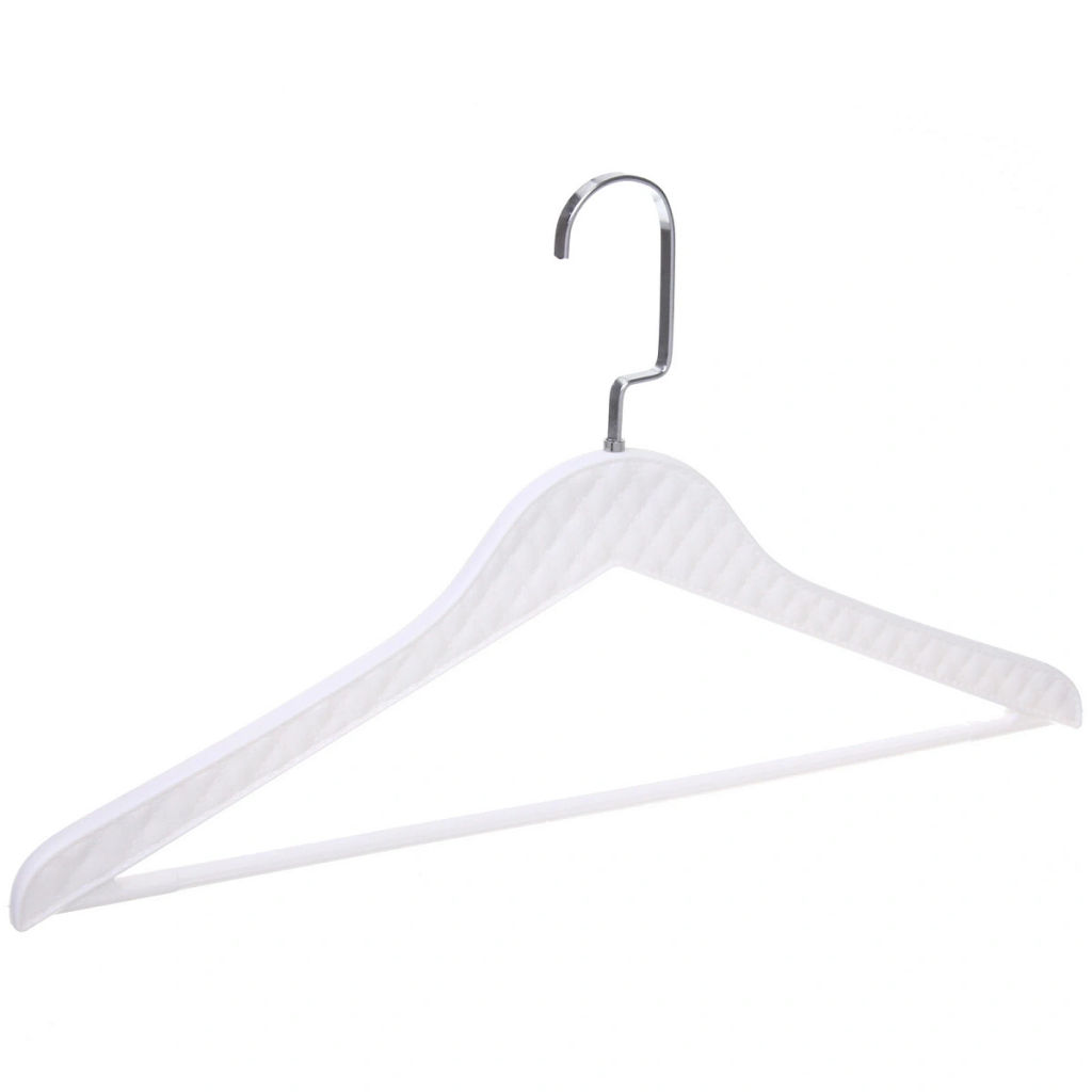 Цена за 2 шт. Плечики для одежды 2шт "ФРАТТО", цвет белый, 44*24см (Лейбл Селфи) имитация под кожу