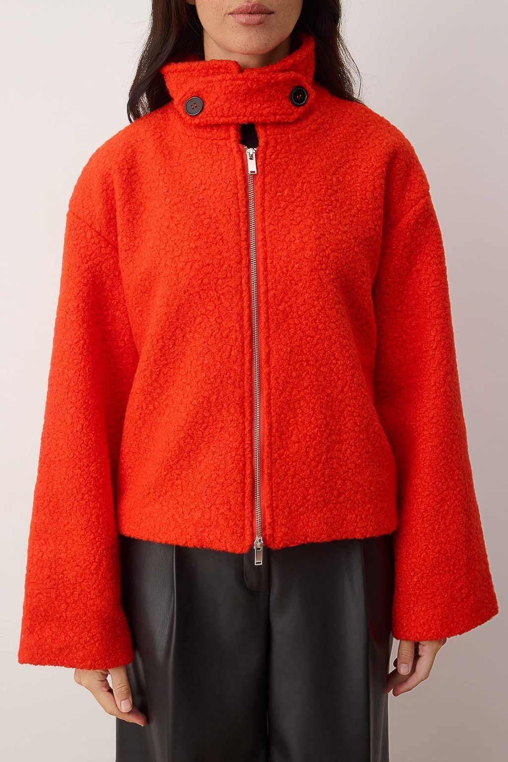 TRENDYOLMILLA K?rm?z? Yaka Detayl? Buklet Ince Ceket Mont TWOAW25MO00086  фото 17