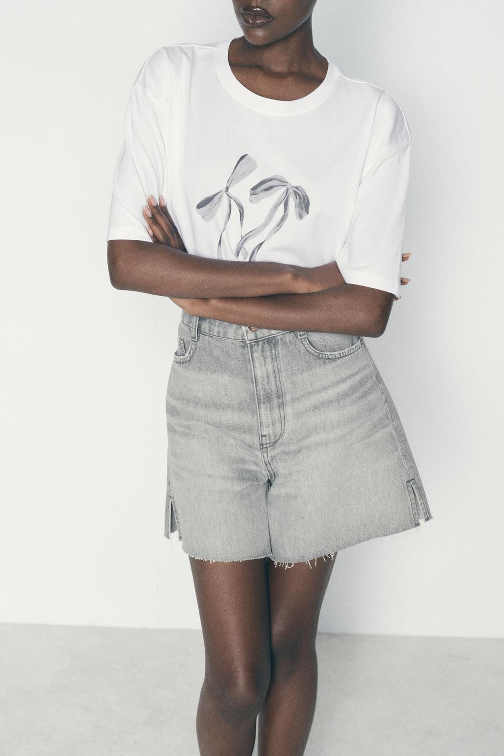 Z1975 HIGH-WAIST SHORTS WITH VENTS AT THE HEM - Zara фото 2