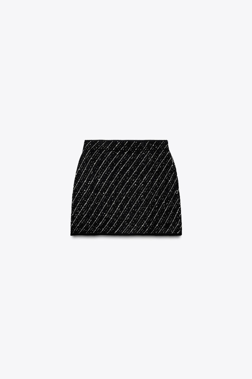 CONTRAST KNIT MINI SKIRT - Zara фото 7