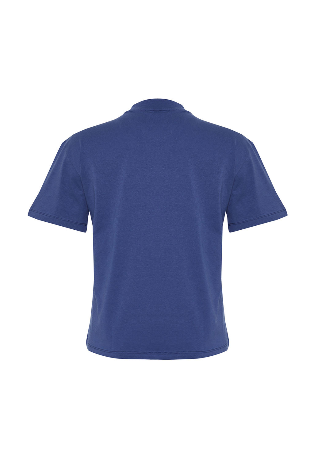 TRENDYOLMILLA Beyaz %100 Pamuk Basic Regular/Normal Kal?p Dik Yaka Orme T-Shirt TWOAW20TS0096  фото 44