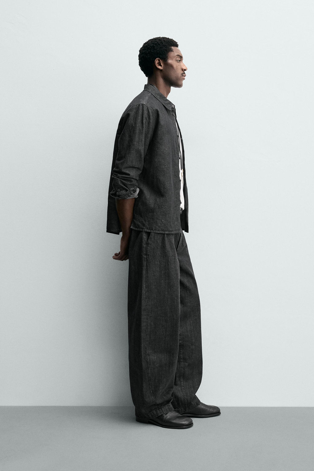 PANTAL?N CHINO DENIM BARREL FIT / Gris - Zara фото 4