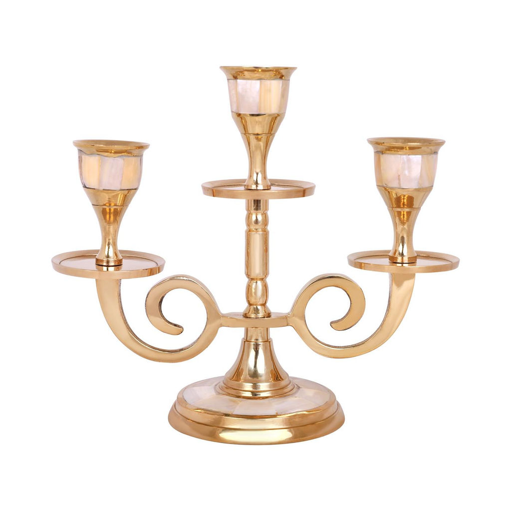 Подсвечник на 3 свечи № П4631/3 (перламутром)