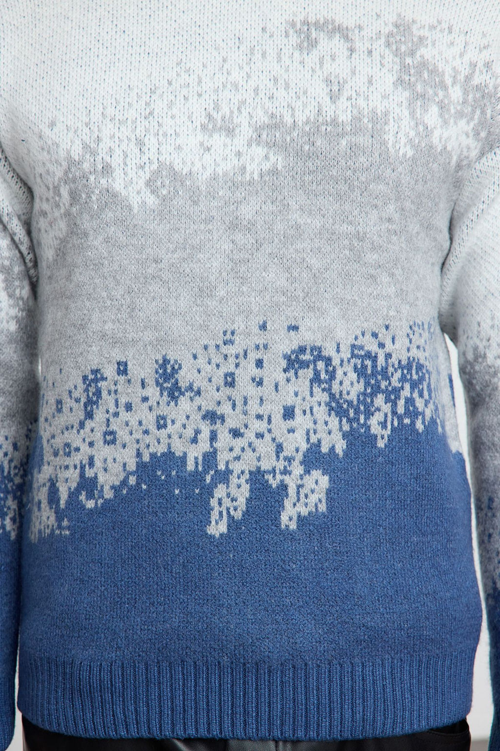 Indigo Unisex Bisiklet Yaka Manzara Triko Kazak TMNAW25KZ00015