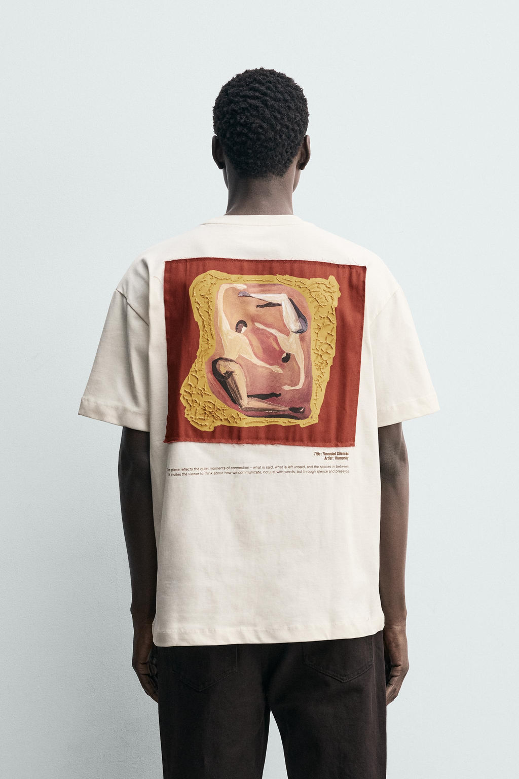 CAMISETA PARCHE  ESTAMPADO CONTRASTE / Beige - Zara фото 3