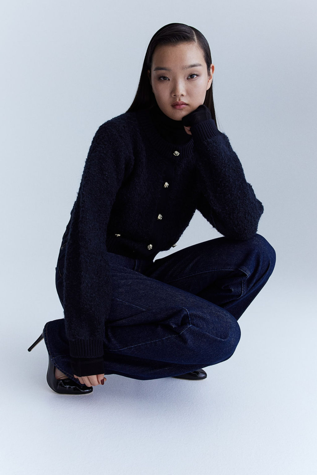 Cardigan en punto boucle
