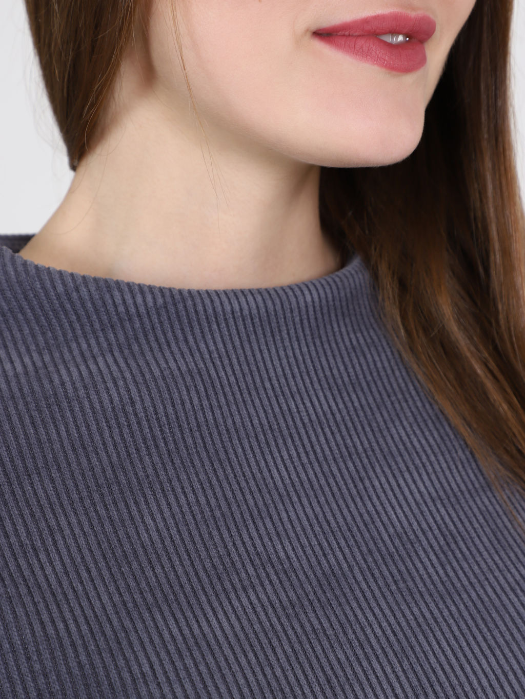 Платье из трикотажного велюра графитовое - Odis фото 10