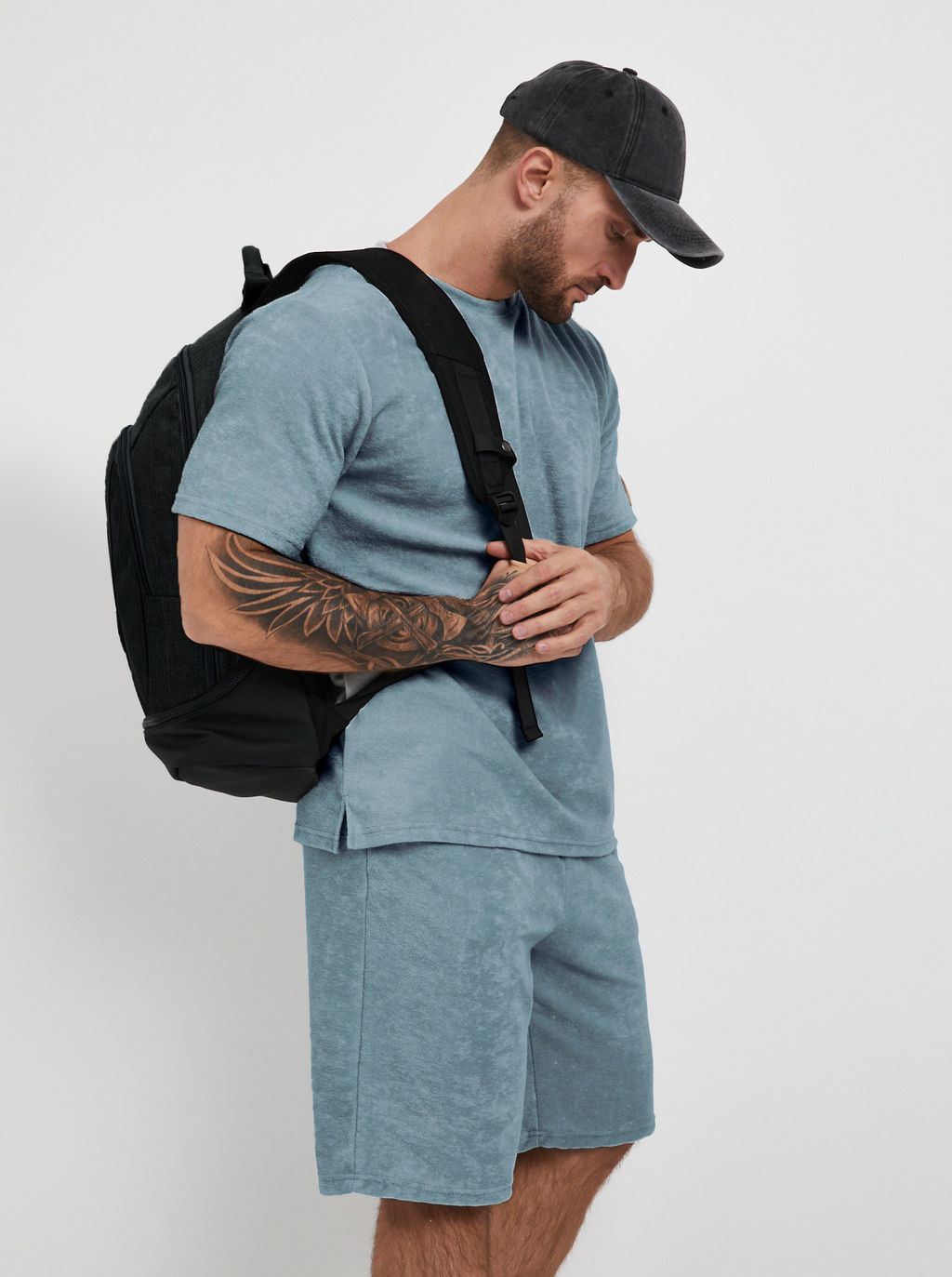 Костюм мужской махра АНТОНИО СЕРО-ГОЛУБОЙ - Domtrik Домашний трикотаж фото 2