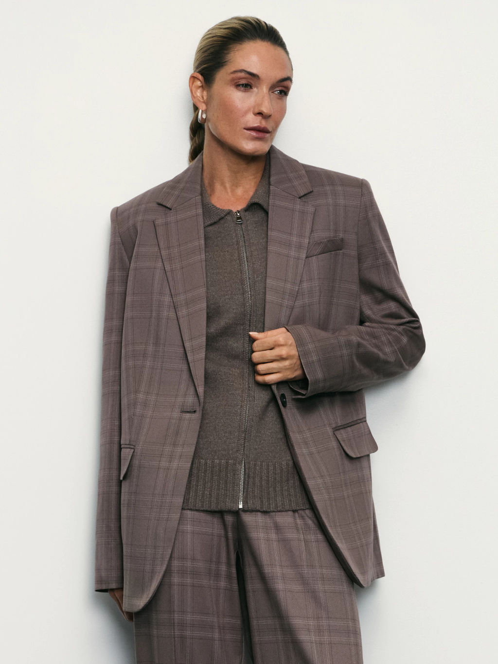 Однобортный жакет в клетку / Zarina фото 7