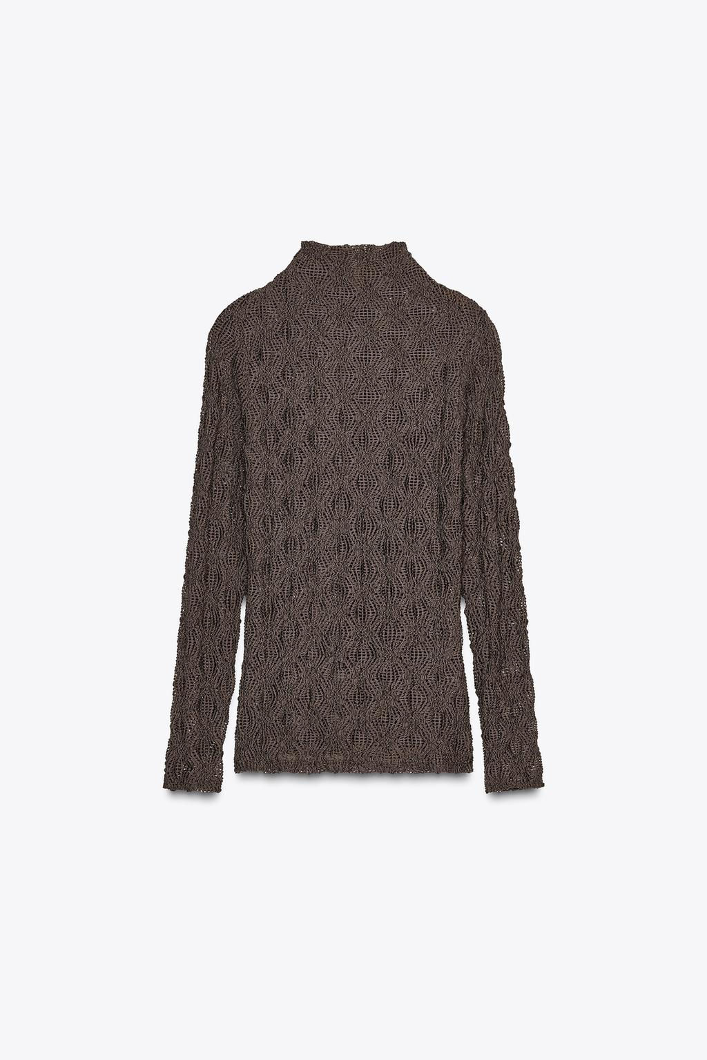 HIGH NECK LACE TOP - Zara фото 7