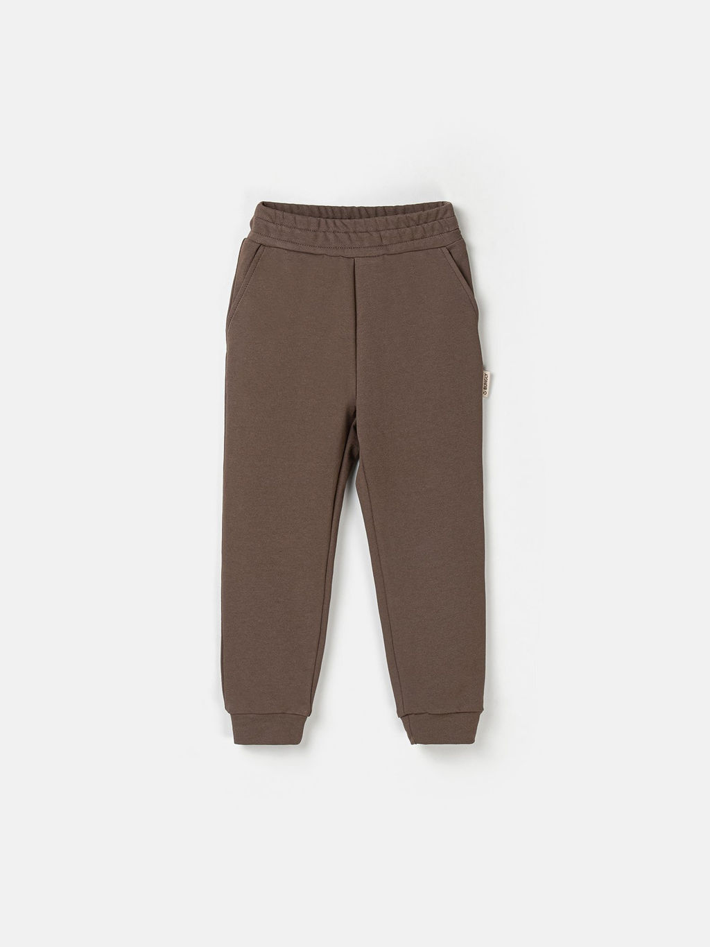 Джоггеры Темный шоколад с карманами утепленные