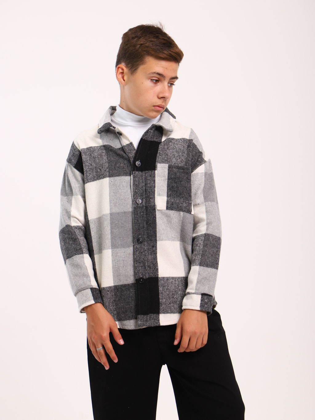 Рубашка Гранж коричневая клетка - Ладошки фото 63