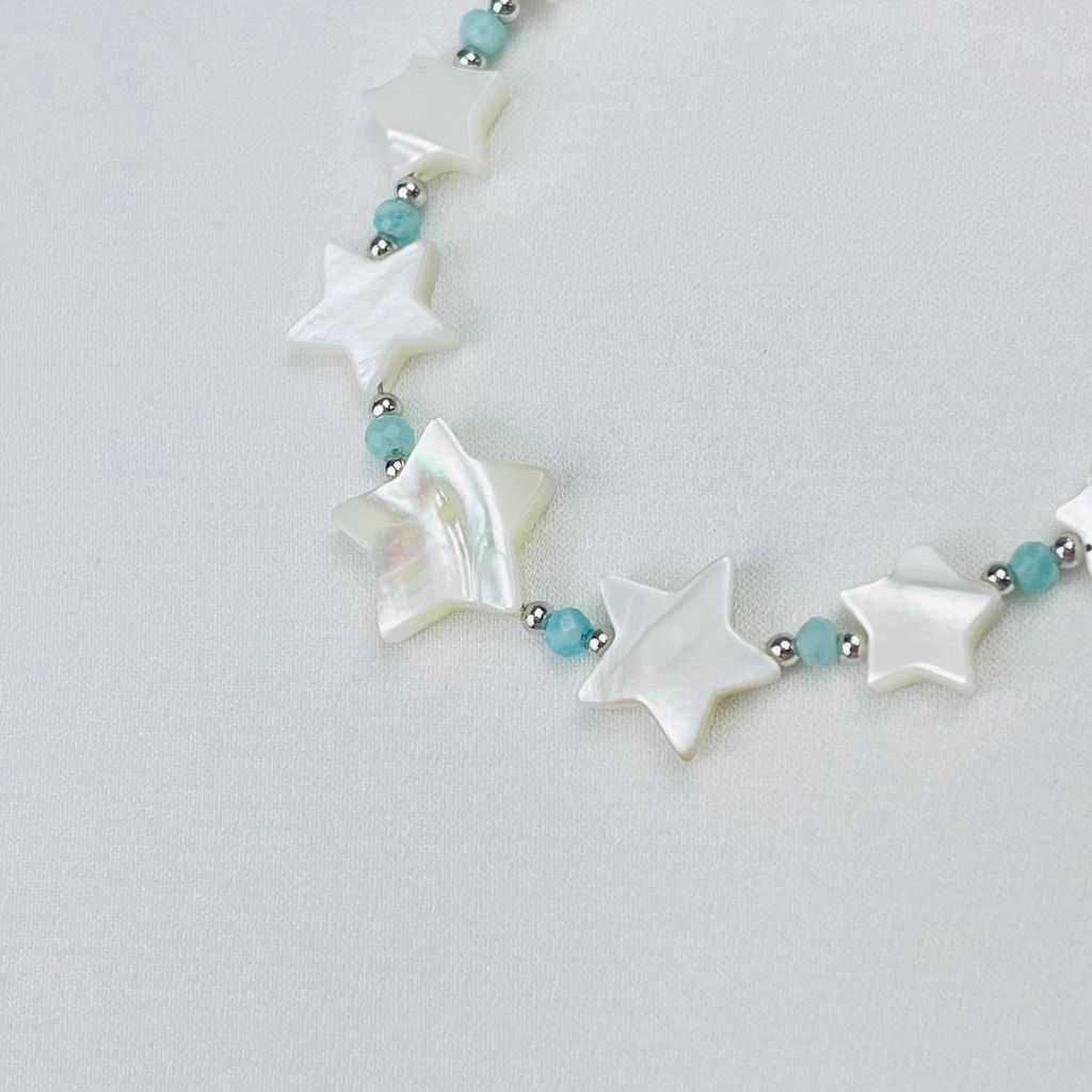 Браслет регулируемый из Перламутра и Кварца - Радуга самоцветов фото 3