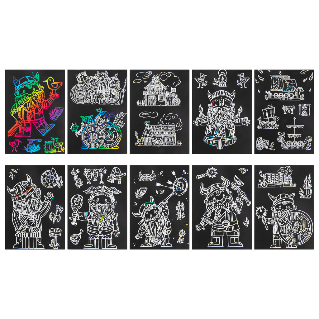 Hobbius GHPS-06 Набор для творчества Гравюра-блокнот 10 x 14 см Викинги  фото 8