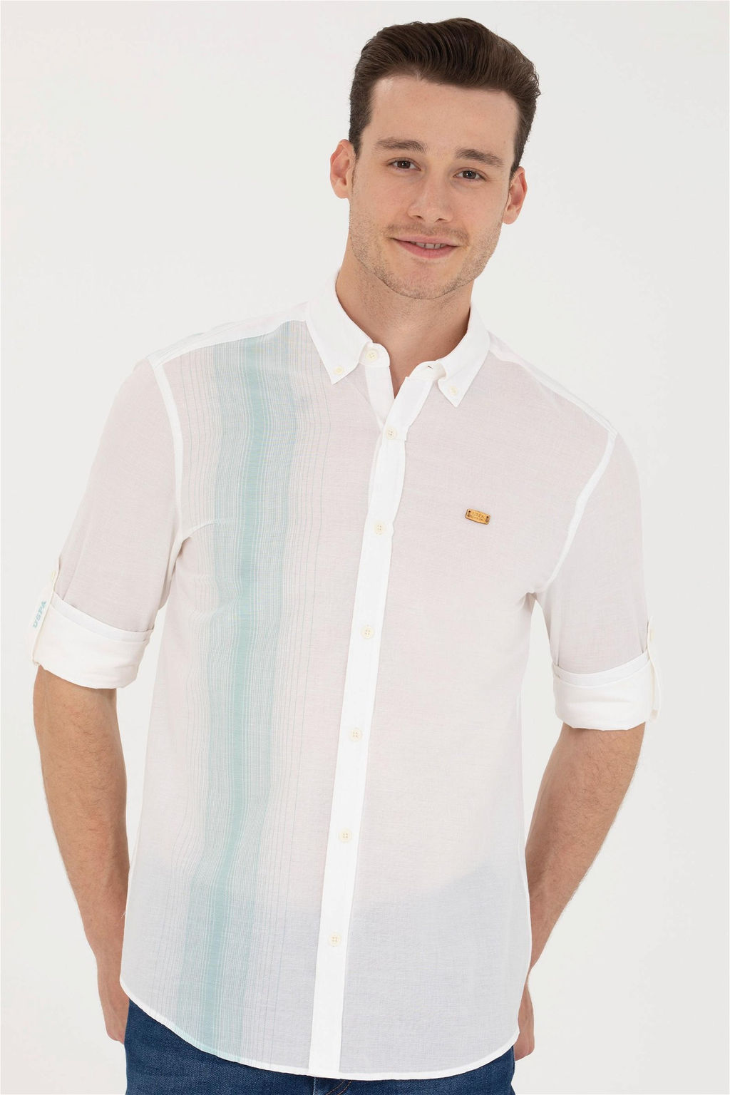 U. S. Polo Assn Мужская белая рубашка с длинным рукавом - U.s. polo assn фото 11