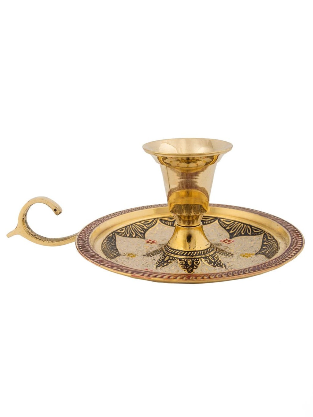 Подсвечник с ручкой №П231005/5 (эмаль черная, белая) 2шт/уп.