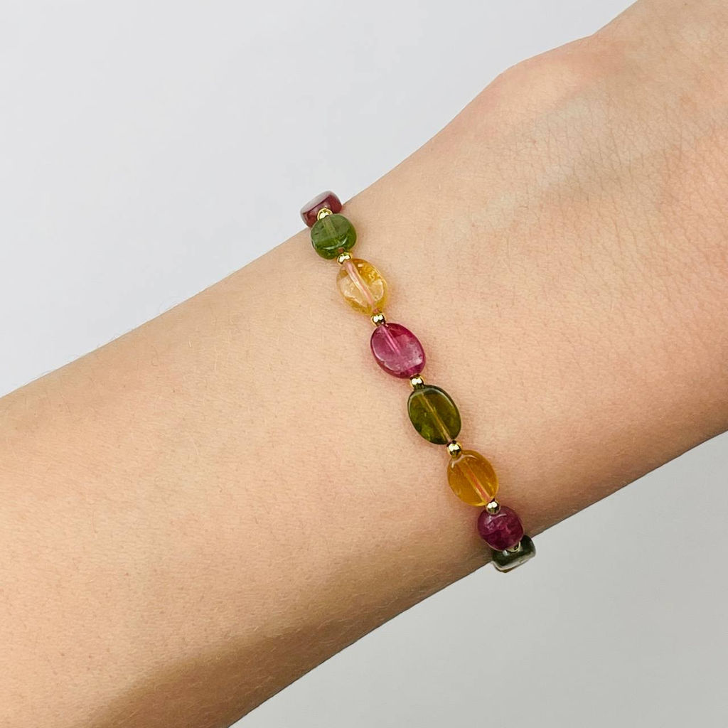 Браслет из Турмалина микс 18,5 см +