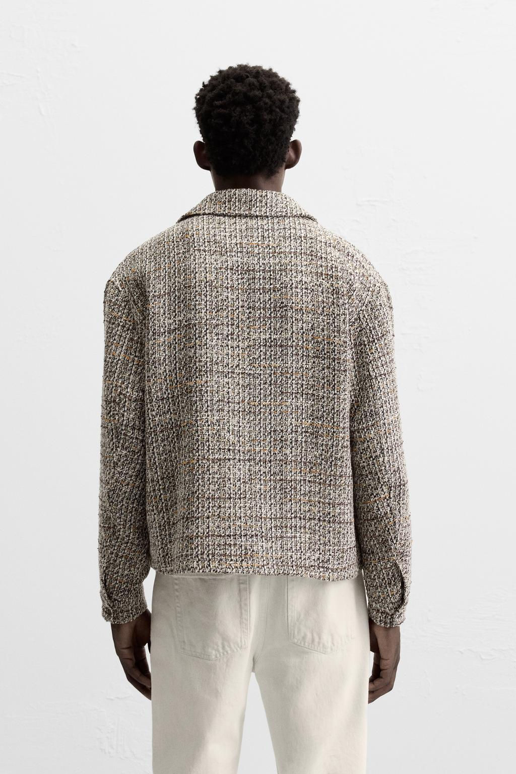 TEXTURED ZIP-UP OVERSHIRT - Zara фото 3