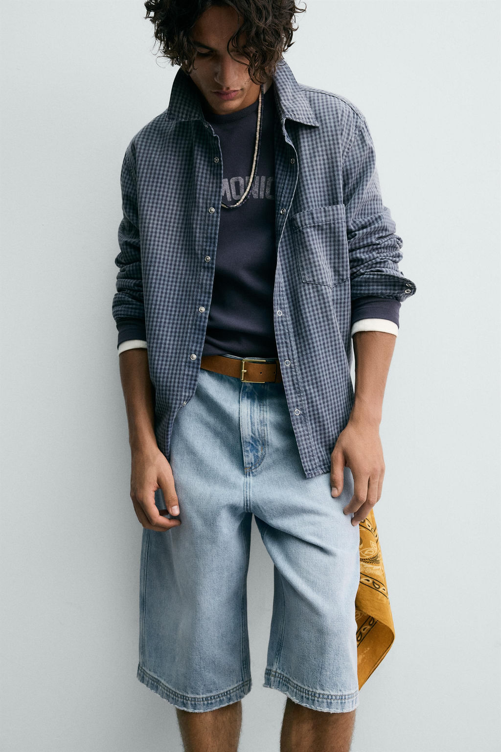 LIMITED EDITION RELAXED FIT DENIM BERMUDA SHORTS - Zara фото 12