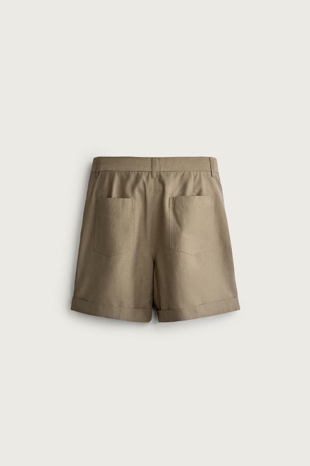 BERMUDA FLUIDA RELAXED FIT PLIEGUES / Beige - Zara фото 7