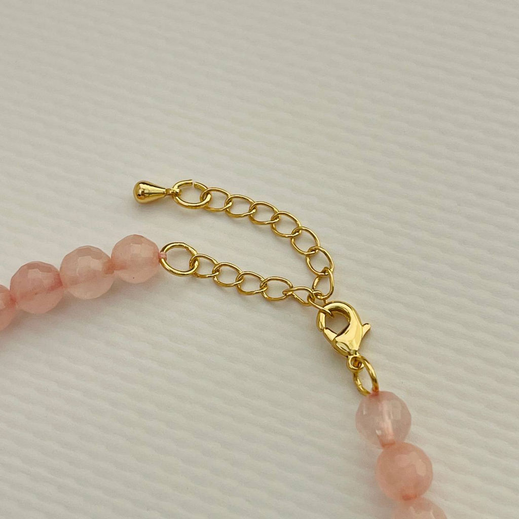 Бусы из Розового кварца с Аметистом 39 см +