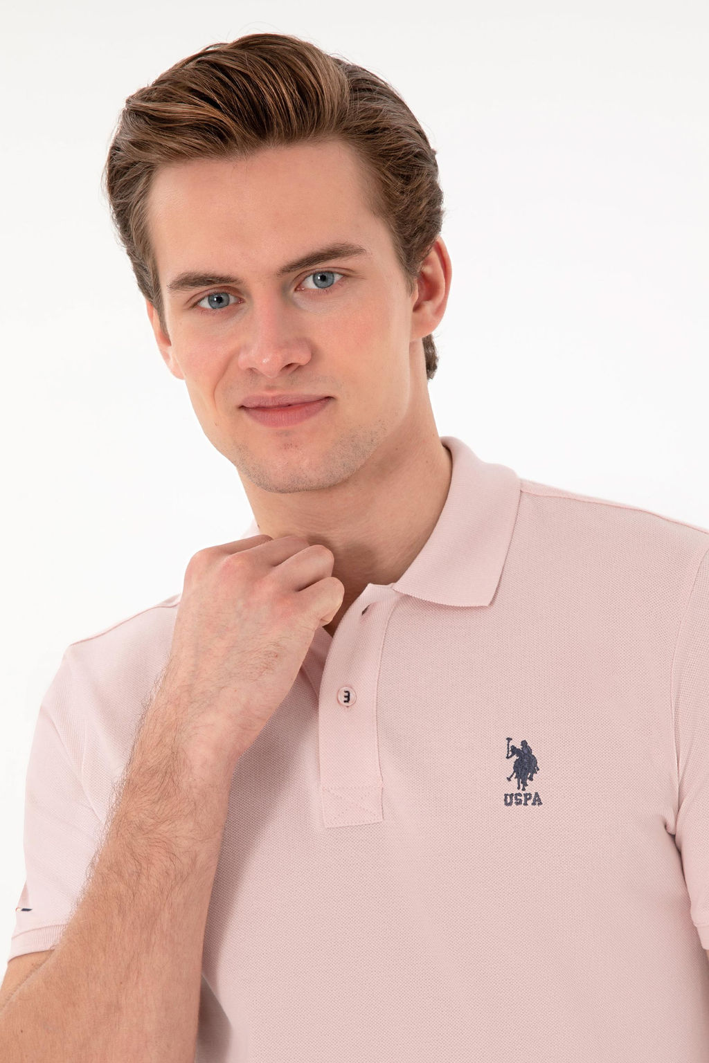 Erkek Slim Fit Polo Yaka Pudra Basic Ti__rt Sepette S_rpriz _ndirim - U.s. polo assn фото 2