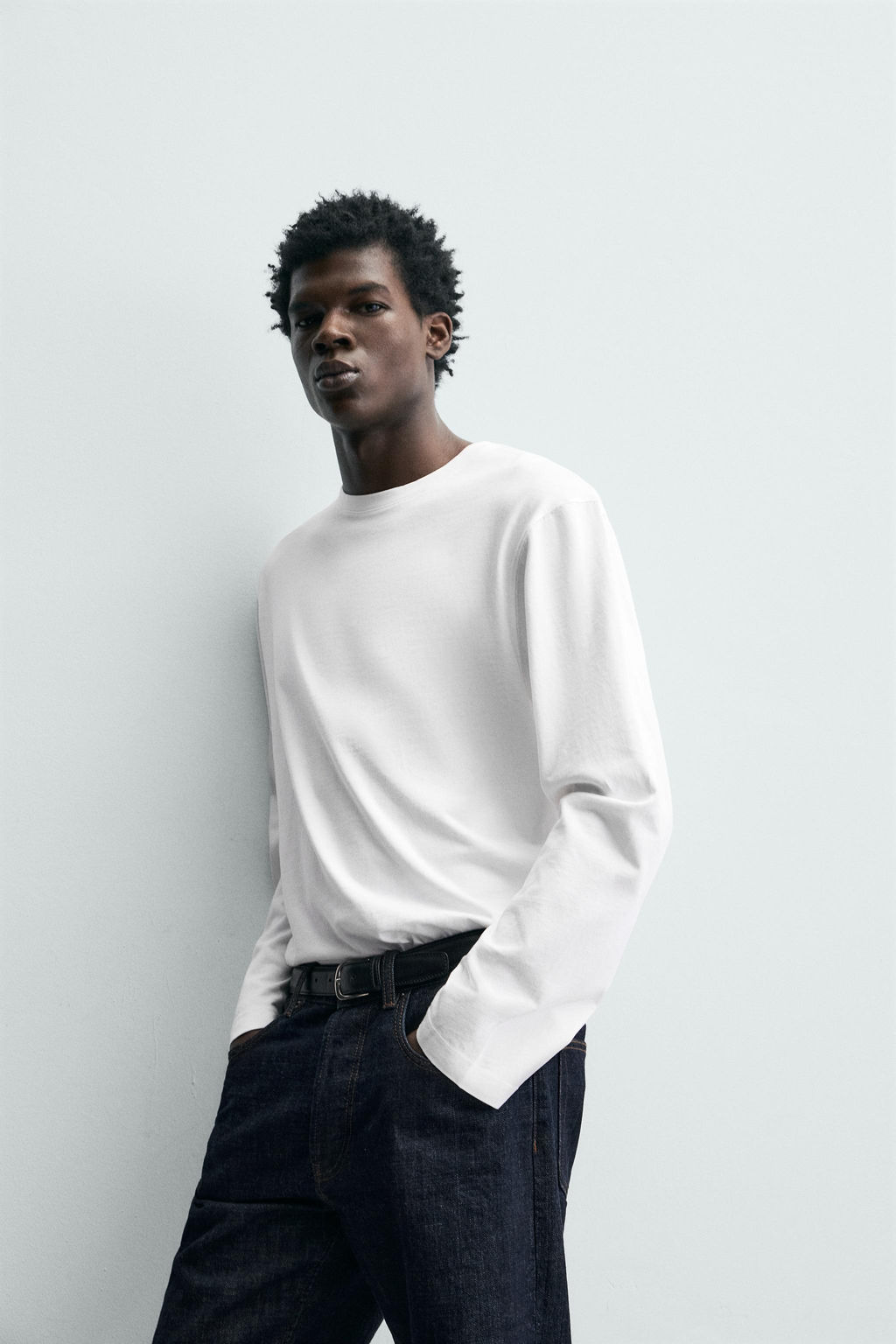 CAMISETA MANGA LARGA RELAXED FIT / Blanco