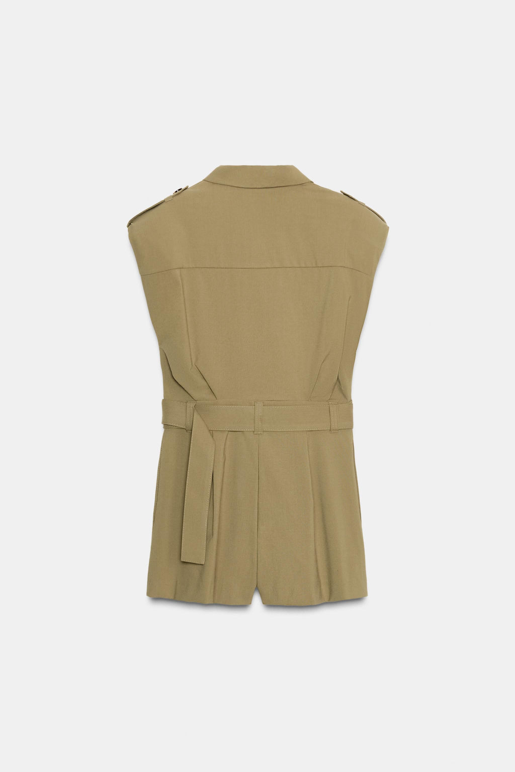 SHOULDER PAD PLAYSUIT WITH BELT