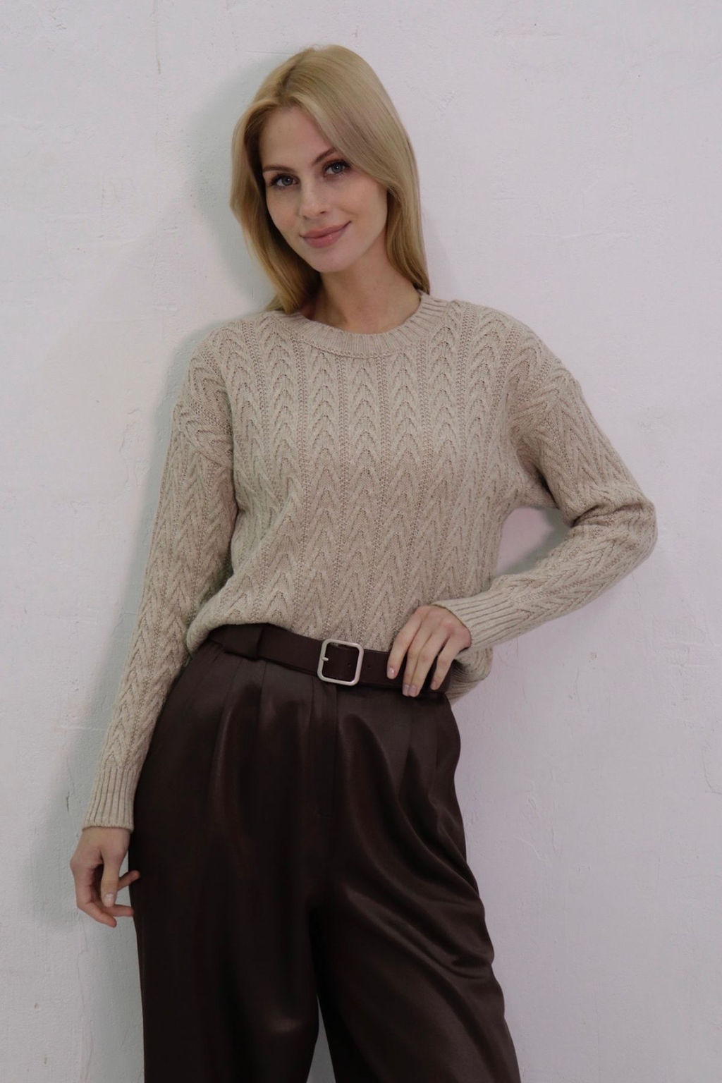 10718 Джемпер цвета льна - Martichelli фото 23