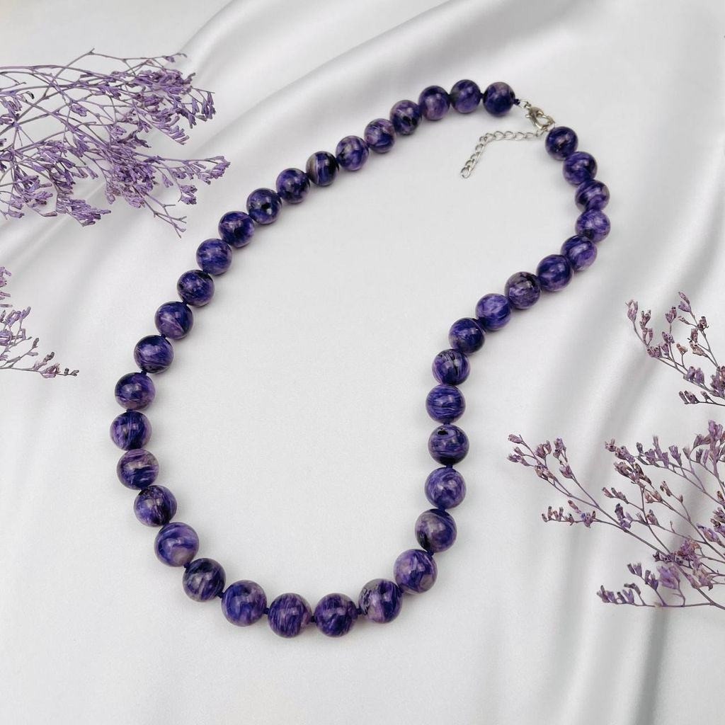 Бусы из Чароита (Россия) 53 см +