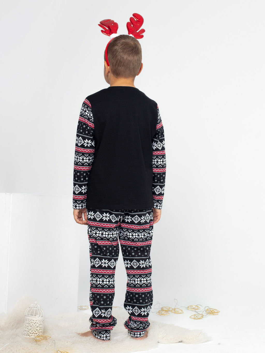 Пижама детская кулирка с брюками "ЛАПЛАНДИЯ" ЧЕРНЫЙ