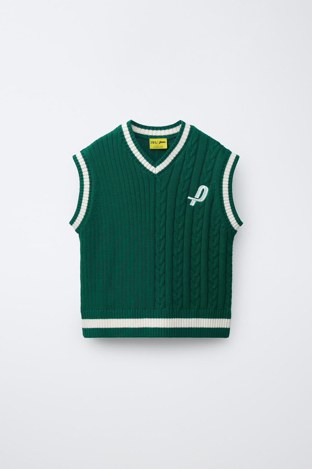 CHALECO PUNTO PENN  / Verde / Crudo - Zara фото 2