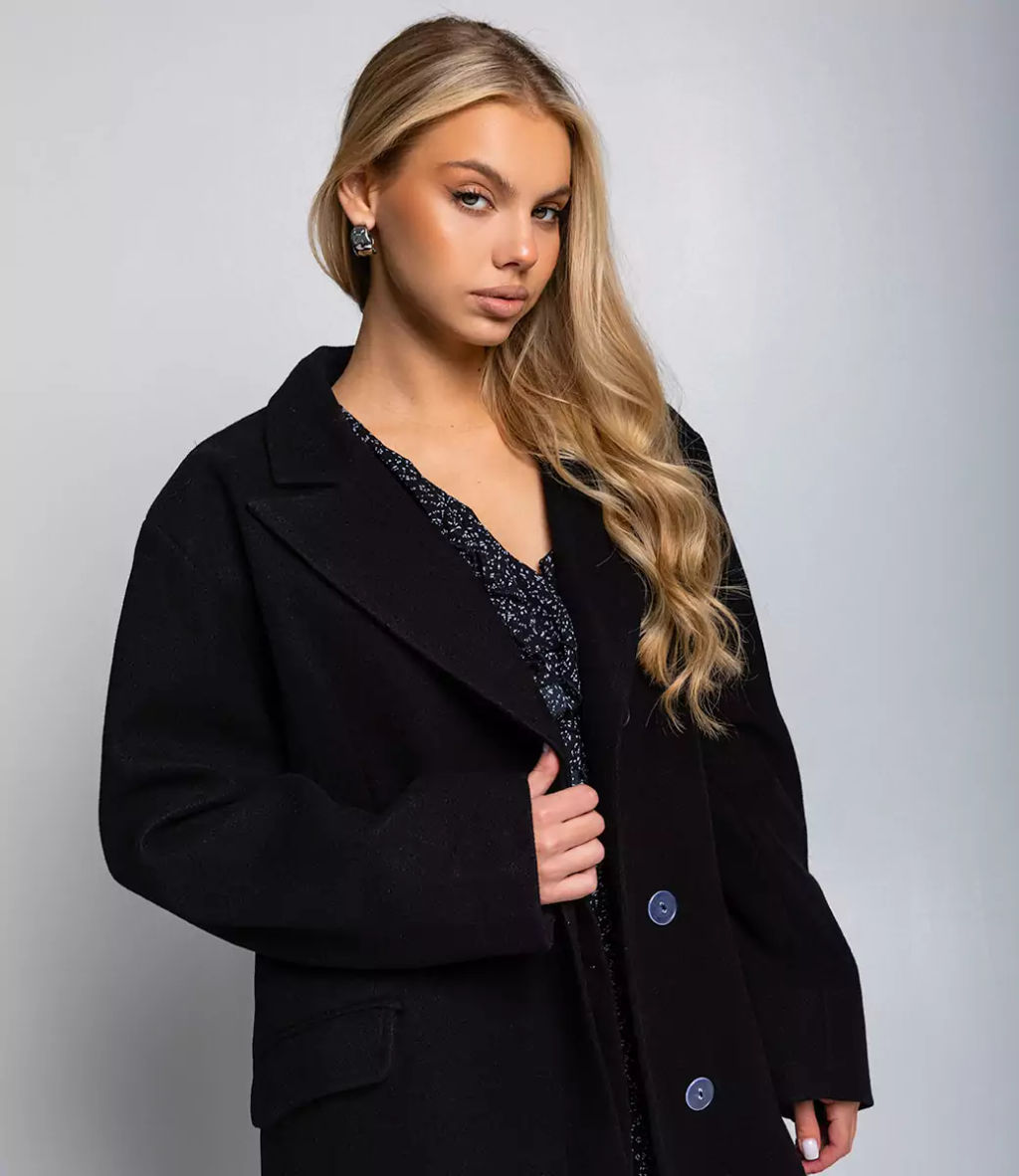 Пальто #ОБШ2850, чёрный