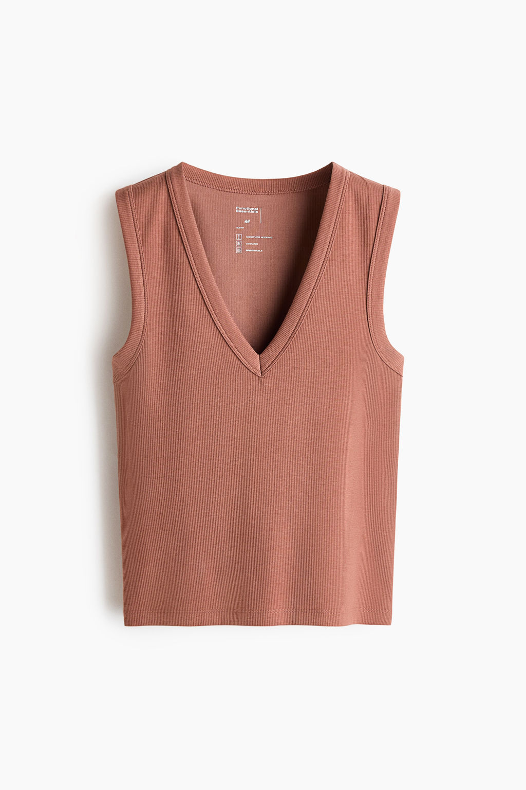 Camiseta acanalada sin mangas Cooling Slim Fit - H&m фото 3