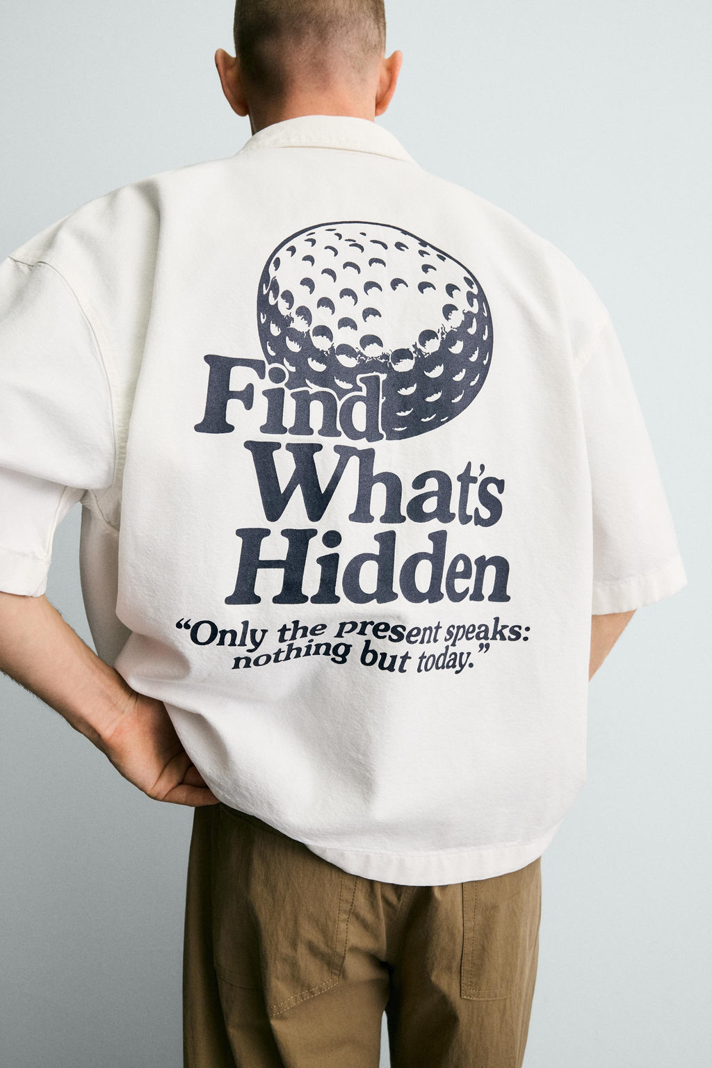 CAMISA RELAXED FIT ESTAMPADO GOLF / Blanco - Zara фото 5