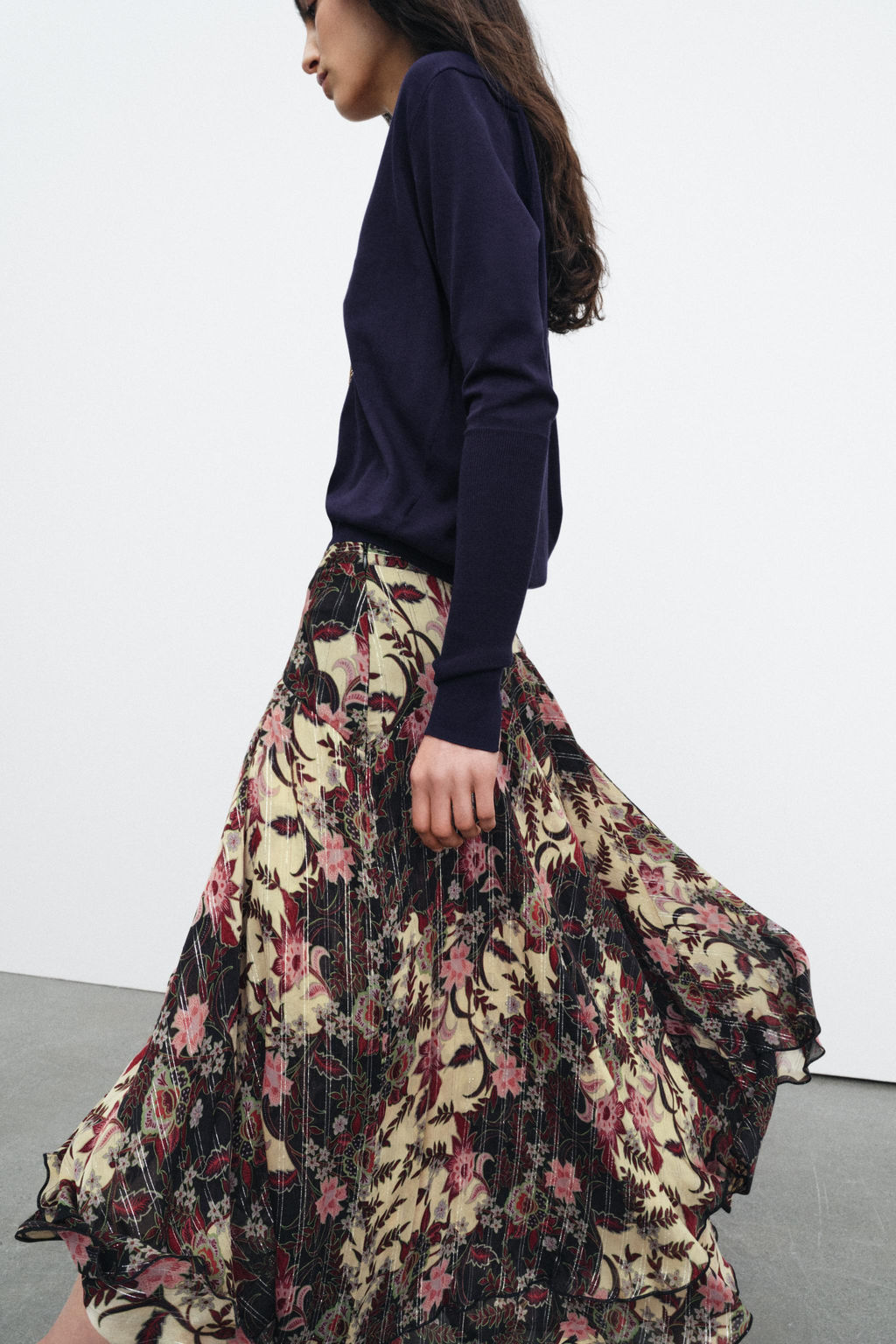 ZW COLLECTION FLORAL PRINT SKIRT - Zara фото 9