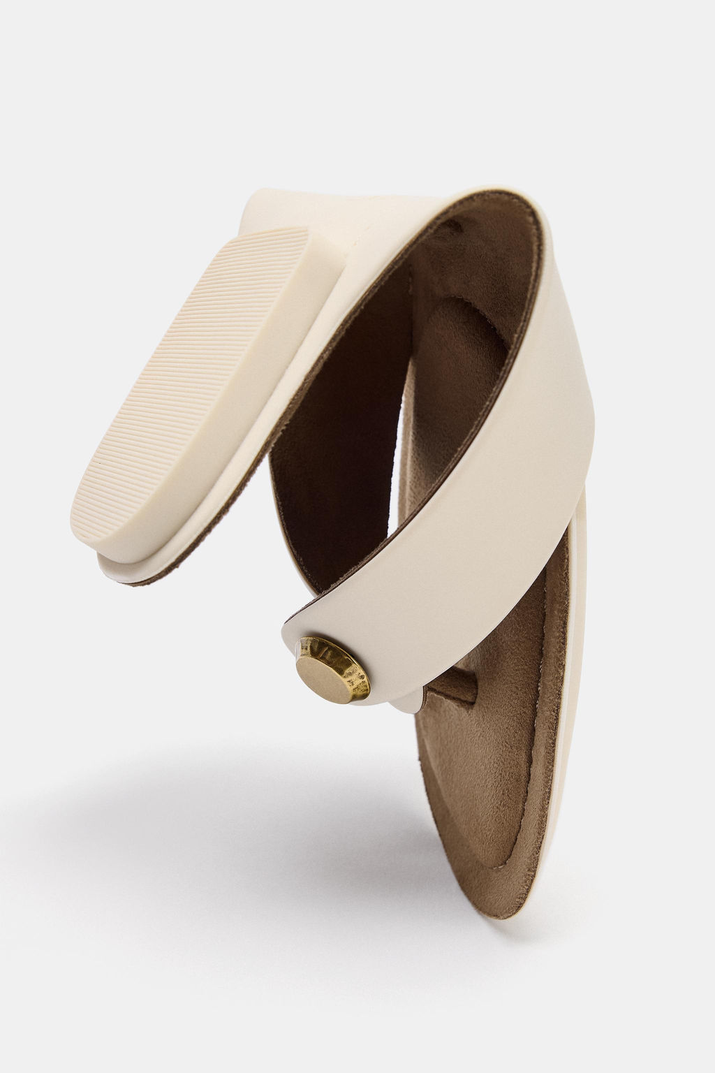 SANDALIA PLANA DETALLE MET?LICO / Blanco Crudo - Zara фото 8