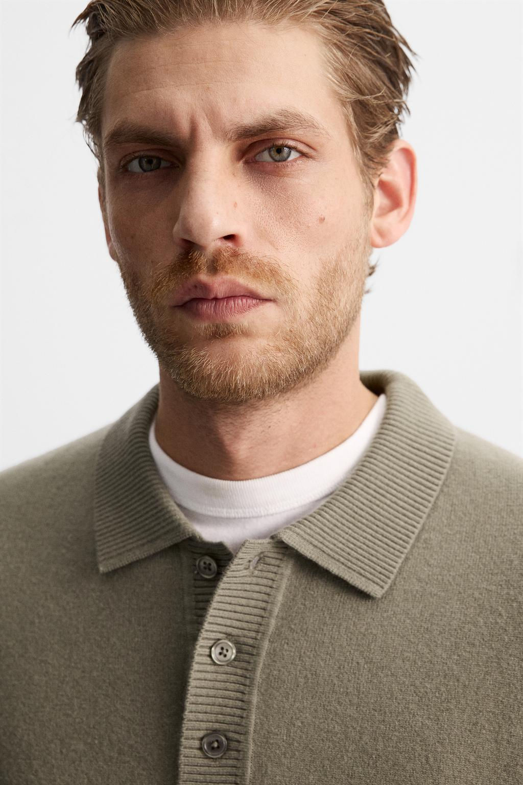 WOOL BLEND KNIT POLO SHIRT - Zara фото 6