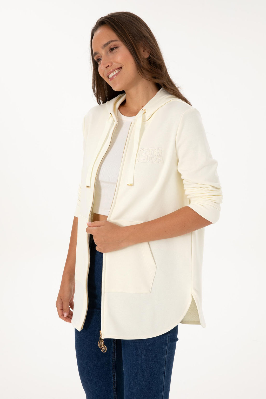 Kad_n BEYAZ Basic Sweatshirt Sepette S_rpriz _ndirim - U.s. polo assn фото 3